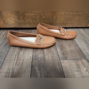 Anne Klein IFlex Women's Moccasin Loafers Brown with chain Size 7.5M